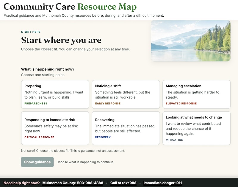Community Care Resource Map Screenshot